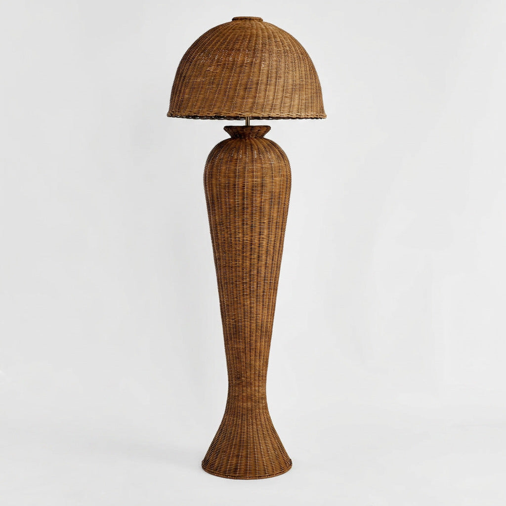 OneWorld Collection URN Rattan Floor Lamp-ONEWORLD COLLECTION-Ozlighting.com.au