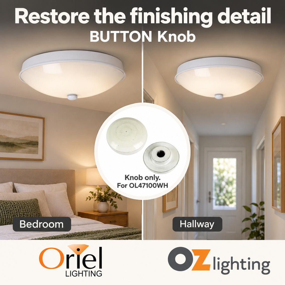 Oriel ACCESSORY - Replacement Knob for Ceiling Lights-Oriel Lighting-Ozlighting.com.au
