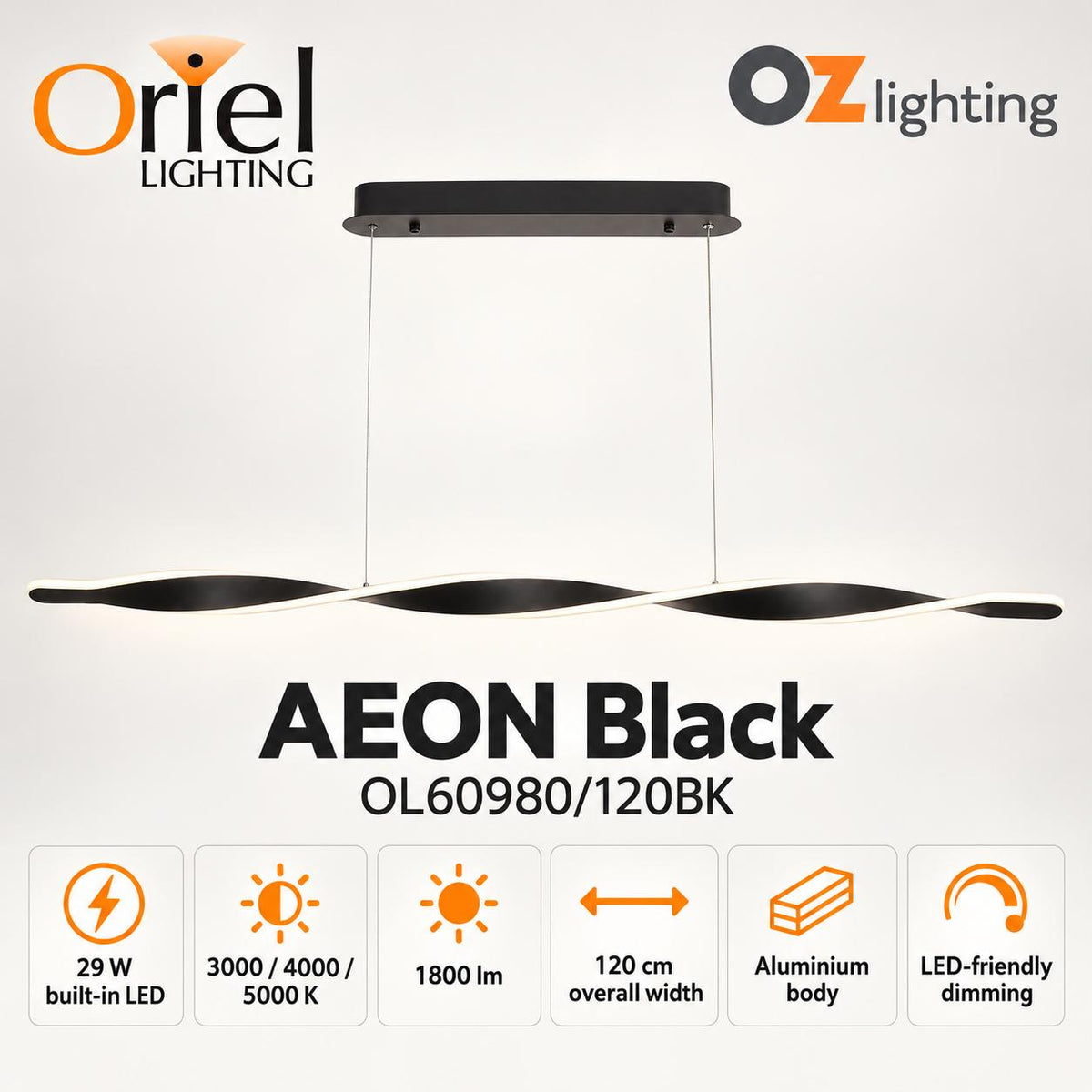 Oriel AEON LED Pendant - CTS-Oriel Lighting-Ozlighting.com.au