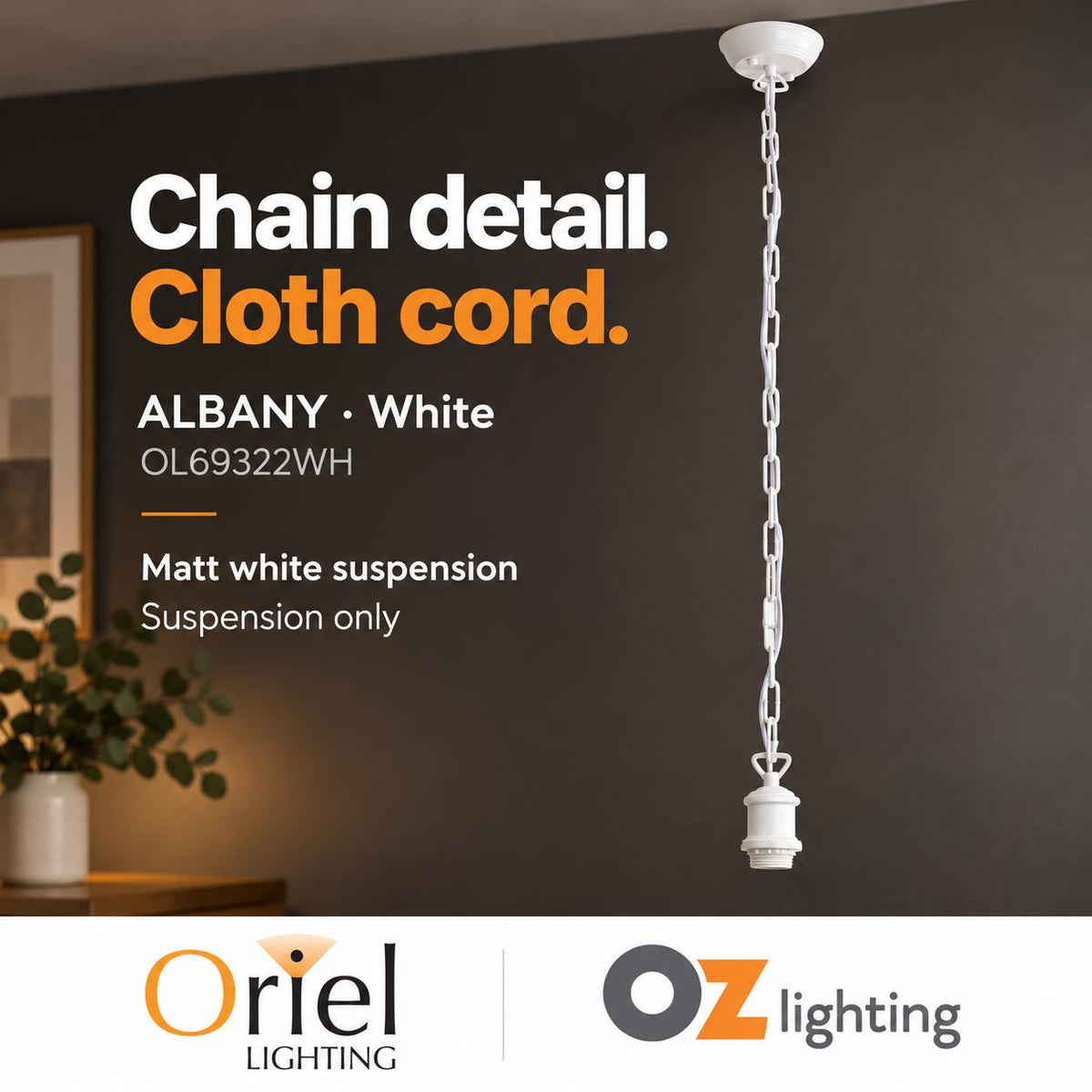 Oriel ALBANY Pendant - 1 Light-Oriel Lighting-Ozlighting.com.au