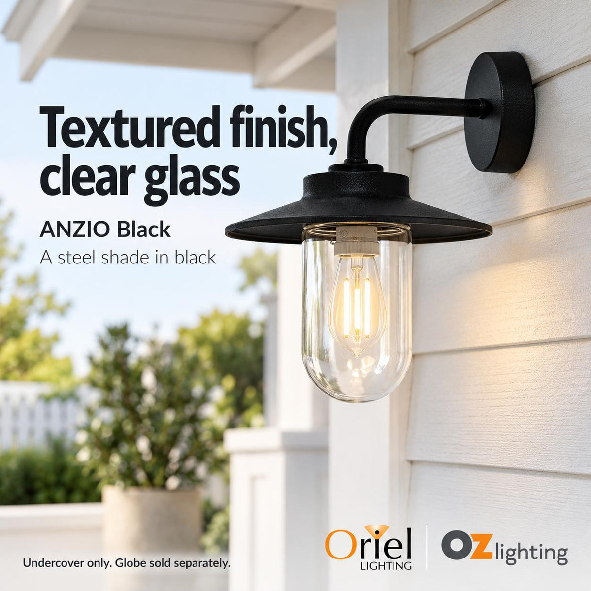 Oriel ANZIO Outdoor Wall Light - 1 Light, IP44-Oriel Lighting-Ozlighting.com.au