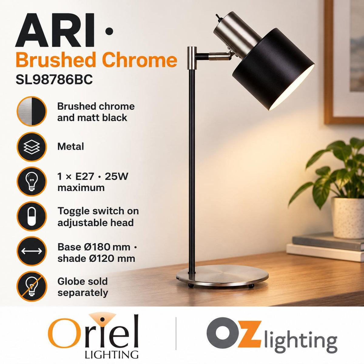 Oriel ARI Desk & Table Lamp-Oriel Lighting-Ozlighting.com.au