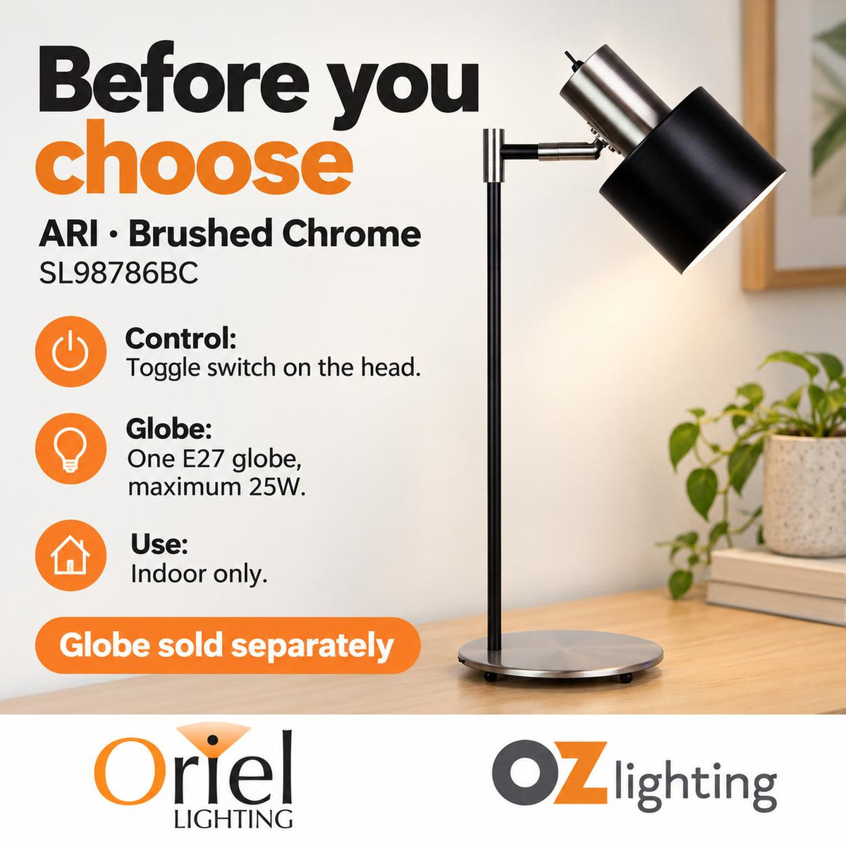 Oriel ARI Desk & Table Lamp-Oriel Lighting-Ozlighting.com.au