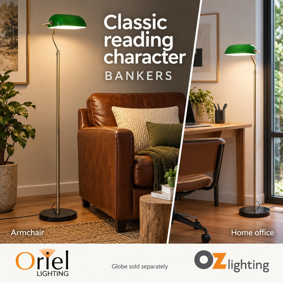 Oriel BANKERS Floor Lamp-Oriel Lighting-Ozlighting.com.au