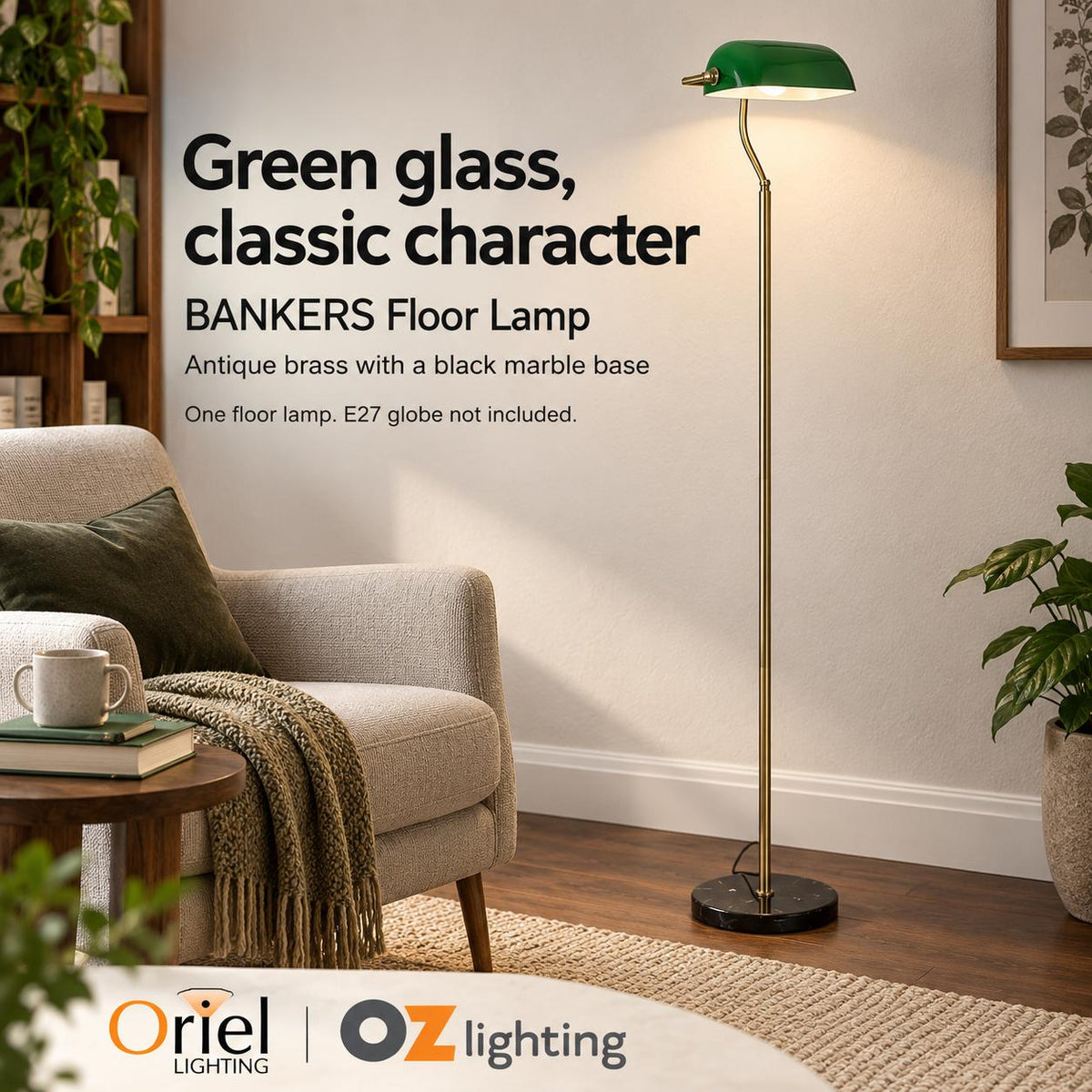 Oriel BANKERS Floor Lamp-Oriel Lighting-Ozlighting.com.au
