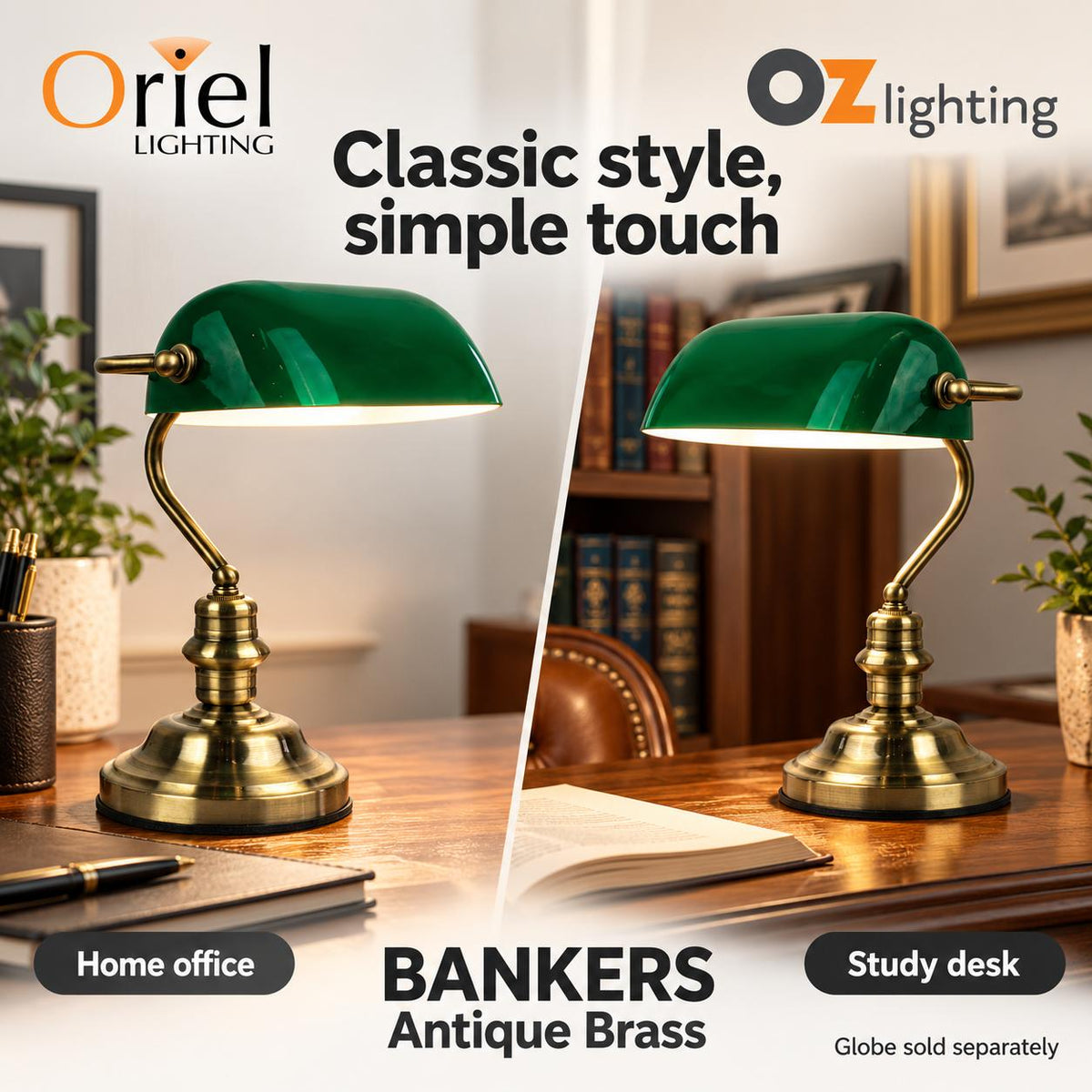 Oriel BANKERS Touch Table Lamp-Oriel Lighting-Ozlighting.com.au