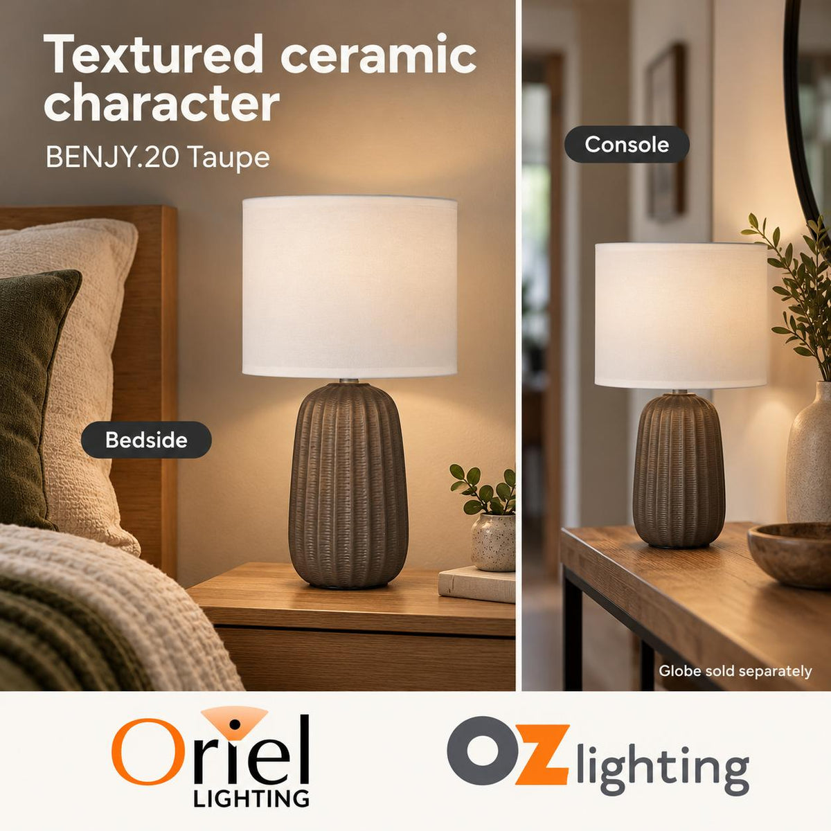 Oriel BENJY-20/25 Table Lamp - Small / Medium-Oriel Lighting-Ozlighting.com.au