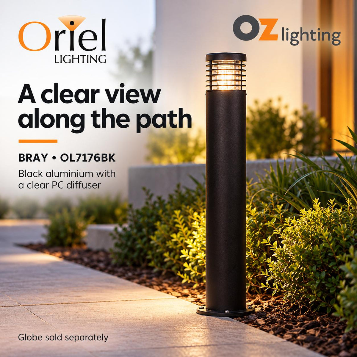 Oriel BRAY Bollard Light - 9W-Oriel Lighting-Ozlighting.com.au