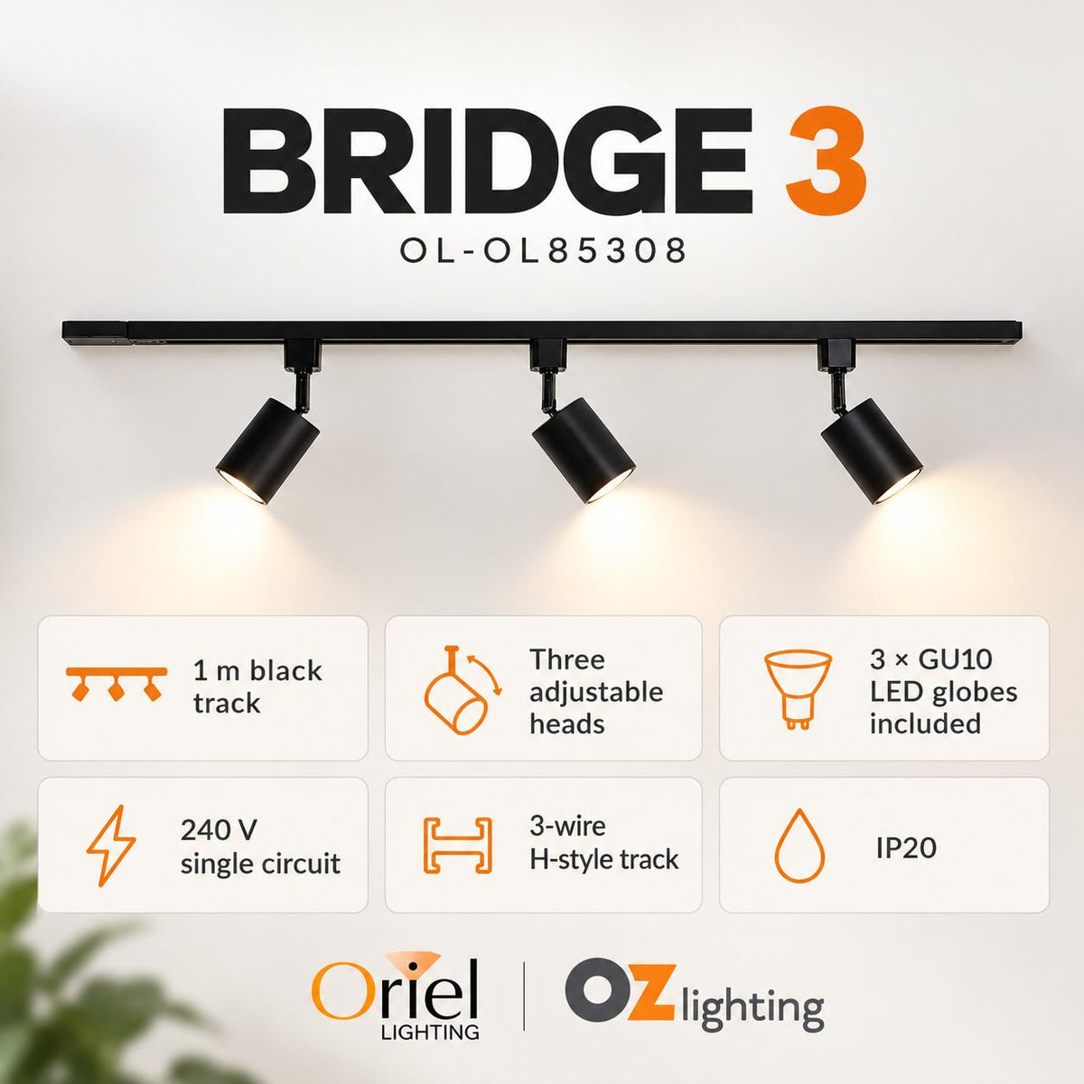 Oriel BRIDGE Track Light - 3-Oriel Lighting-Ozlighting.com.au