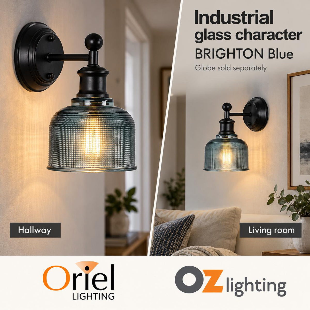 Oriel BRIGHTON Wall Light - 1 Light Interior-Oriel Lighting-Ozlighting.com.au