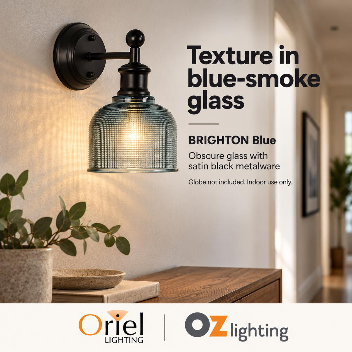 Oriel BRIGHTON Wall Light - 1 Light Interior-Oriel Lighting-Ozlighting.com.au