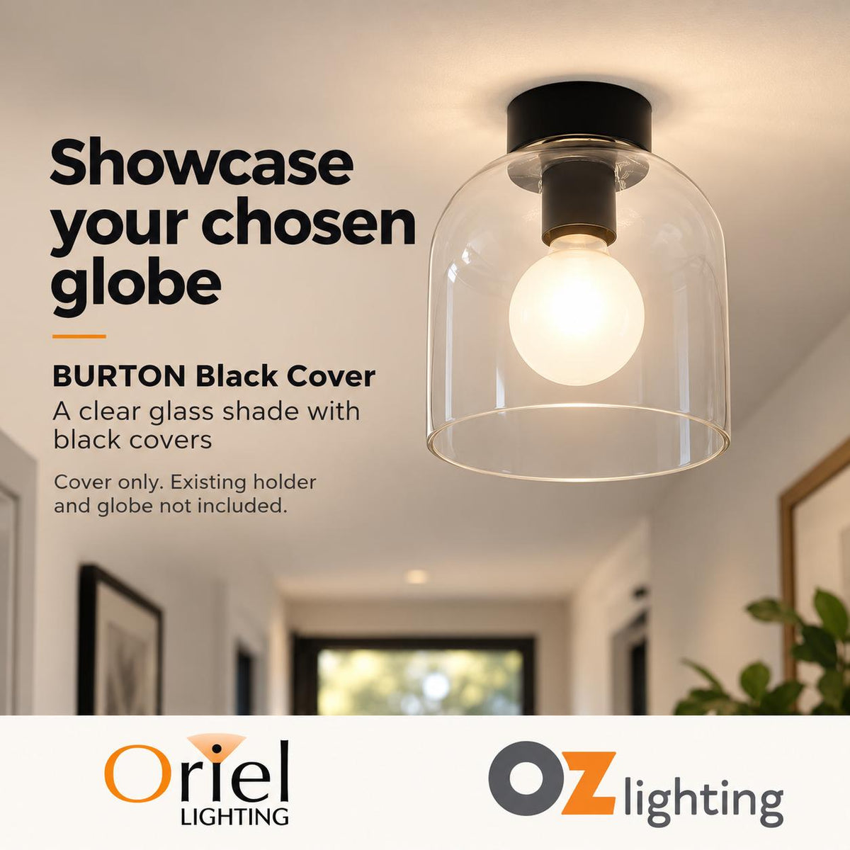 Oriel BURTON DIY Shade - Metal & Glass-Oriel Lighting-Ozlighting.com.au