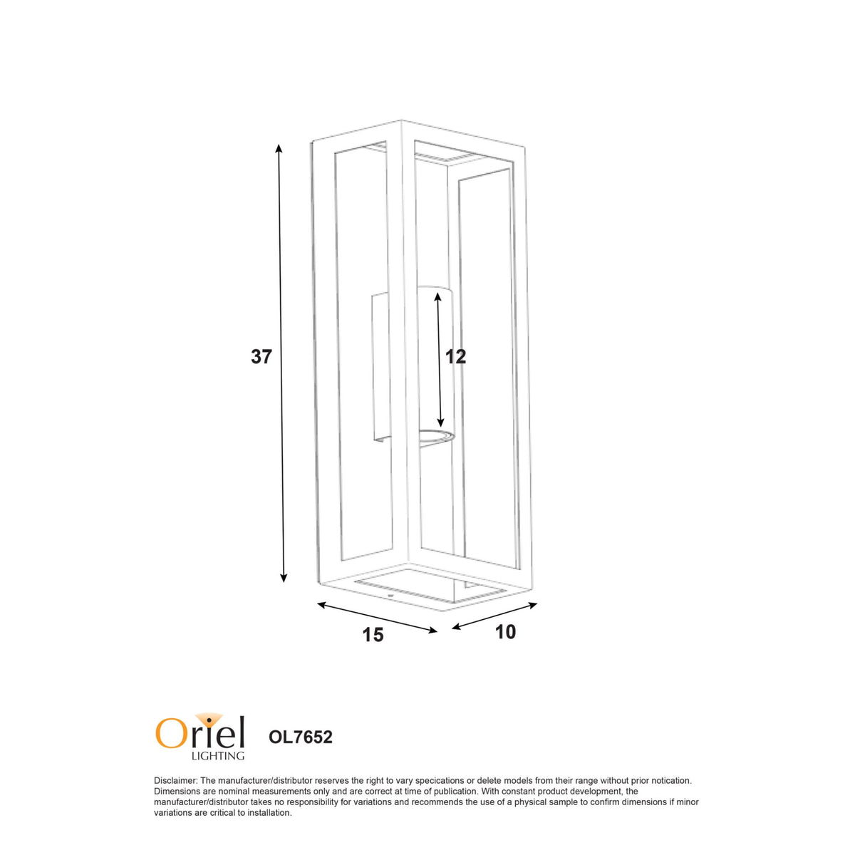 Oriel CHICAGO Wall Light Outdoor Reeded Glass-Oriel Lighting-Ozlighting.com.au