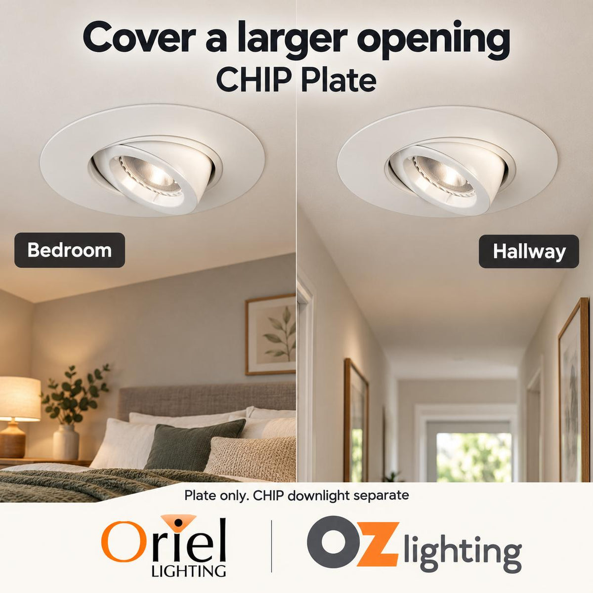 Oriel CHIP-ADAPTER Converter Plate - 95mm-160mm, To Suit Oriel CHIP Series-Oriel Lighting-Ozlighting.com.au