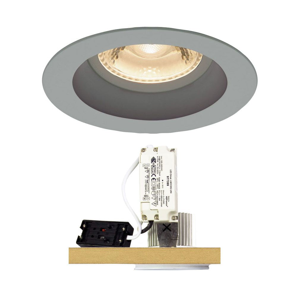 Oriel COAST LED Downlight - 6W, Single Colour Deep Face, 3000K, Silver-Oriel Lighting-Ozlighting.com.au
