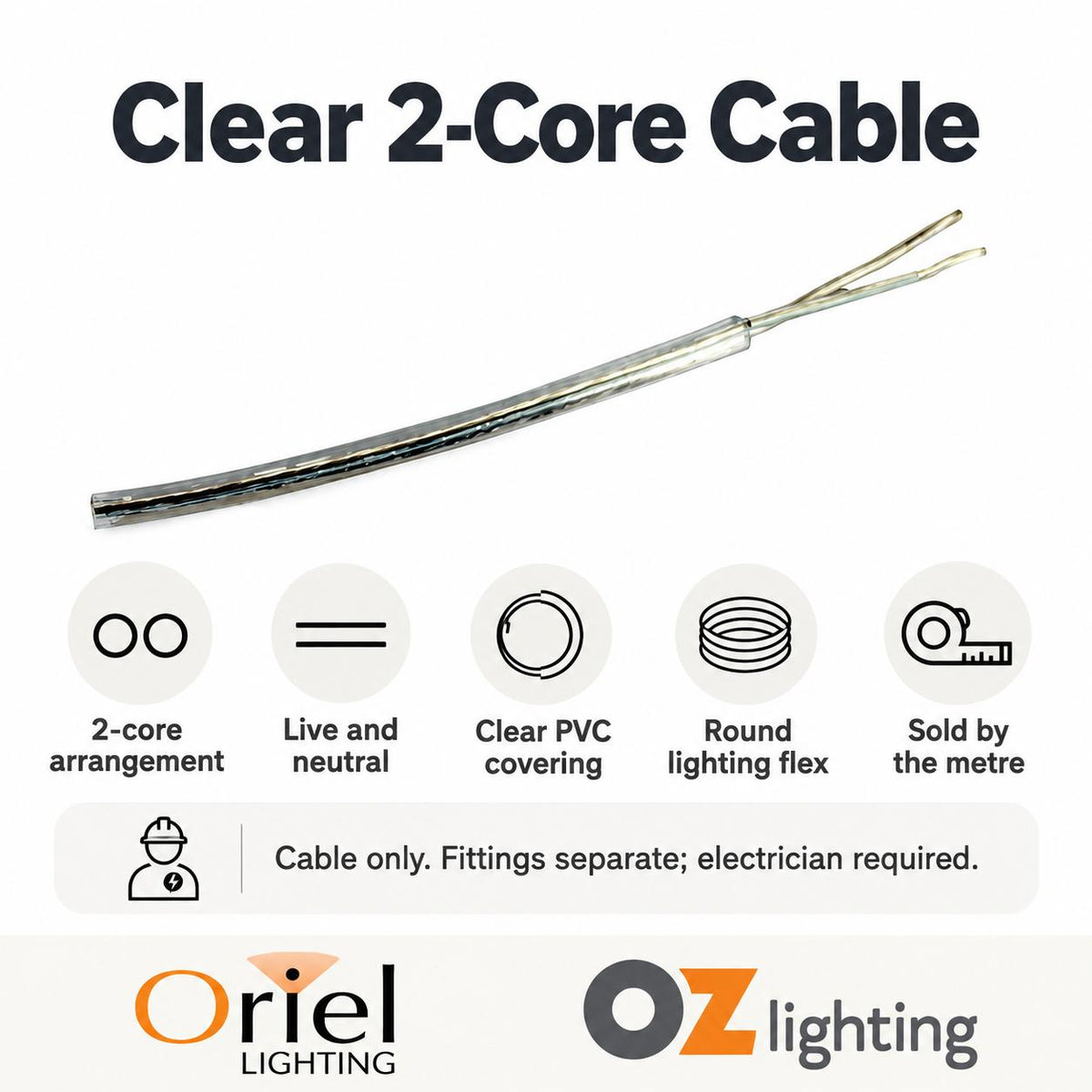 Oriel Cable - 2/3 Core PVC-Oriel Lighting-Ozlighting.com.au