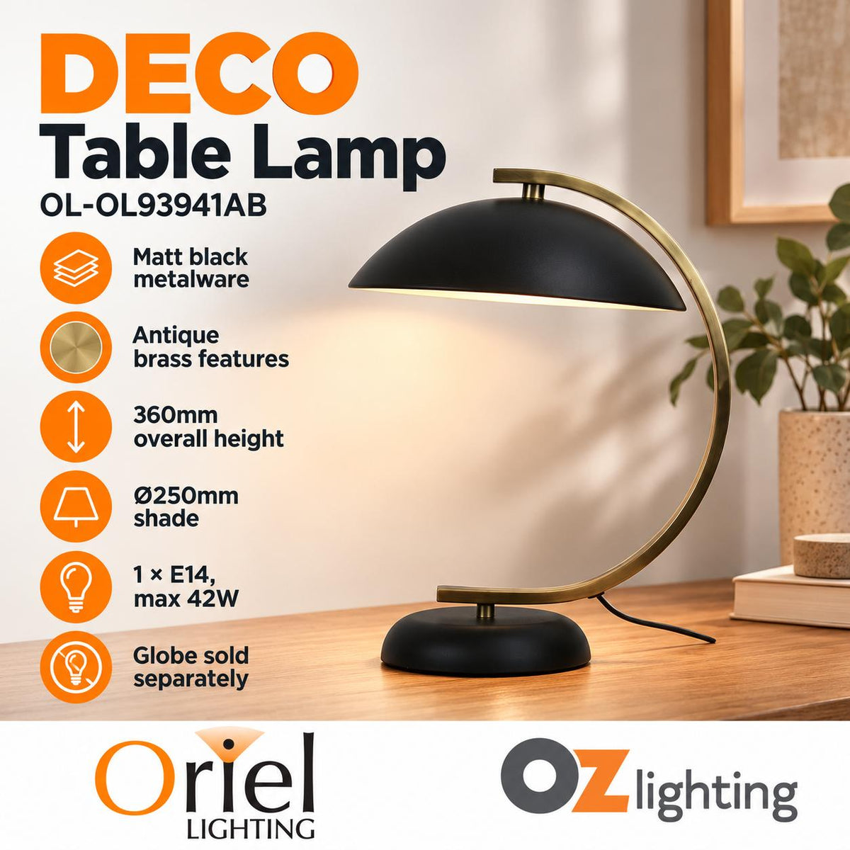 Oriel DECO Desk & Table Lamp-Oriel Lighting-Ozlighting.com.au