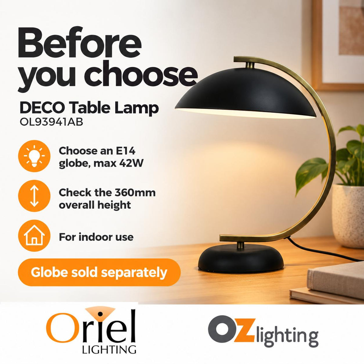Oriel DECO Desk & Table Lamp-Oriel Lighting-Ozlighting.com.au