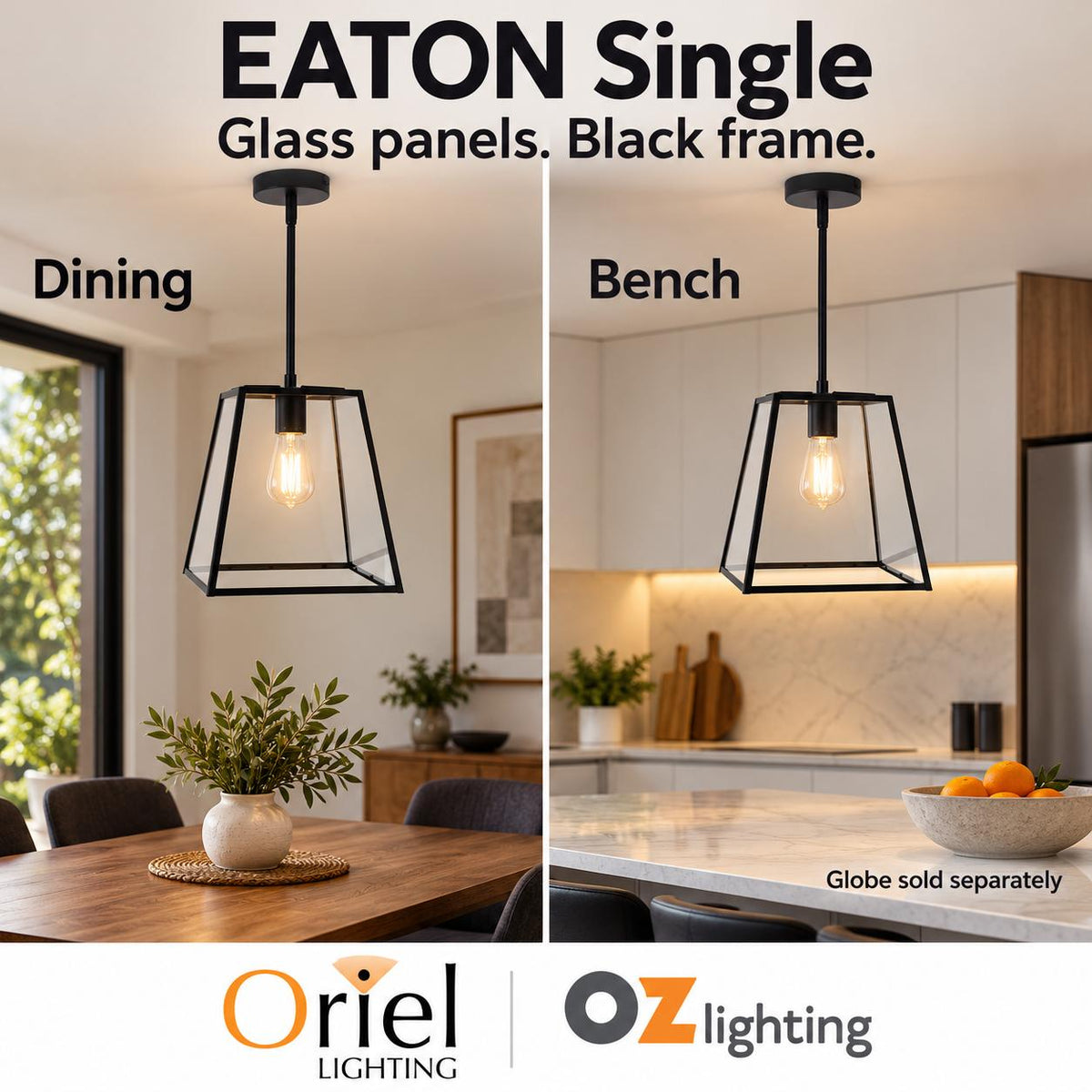 Oriel EATON Pendant - 1/3/4 Light Urban Retro-Oriel Lighting-Ozlighting.com.au