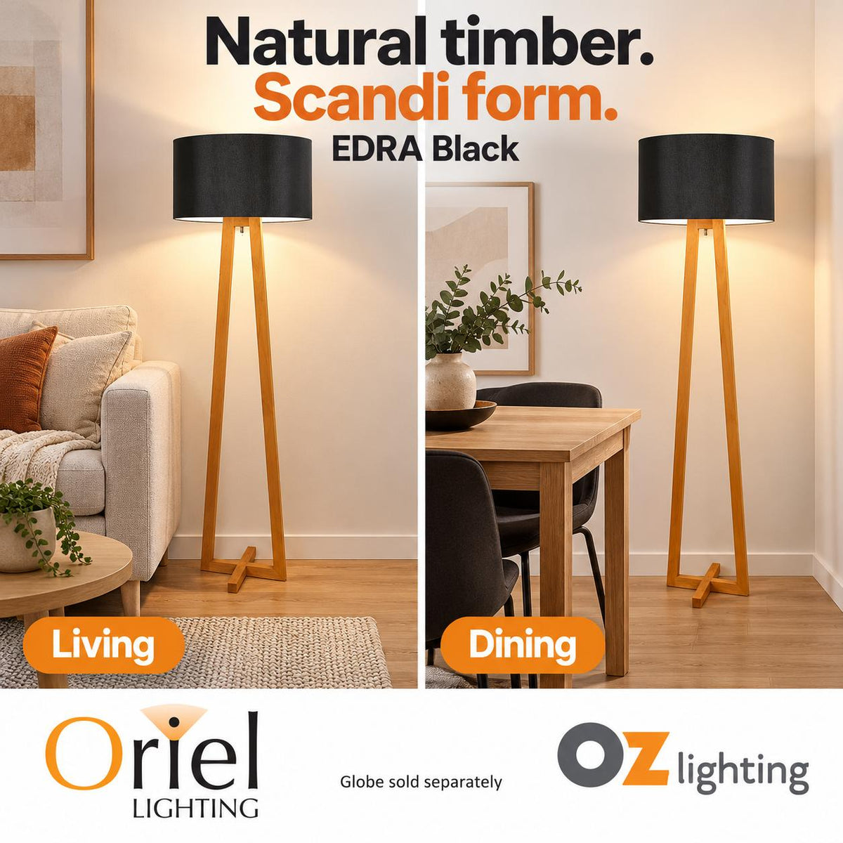 Oriel EDRA Floor Lamp - Scandinavian Style-Oriel Lighting-Ozlighting.com.au