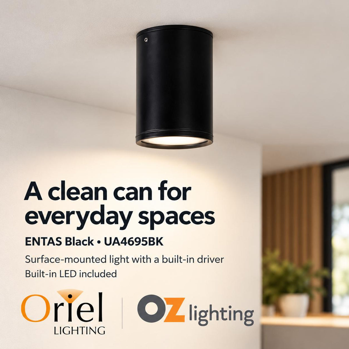 Oriel ENTAS LED Downlight - 9W, Tri-Colour Surface Mount, IP44-Oriel Lighting-Ozlighting.com.au