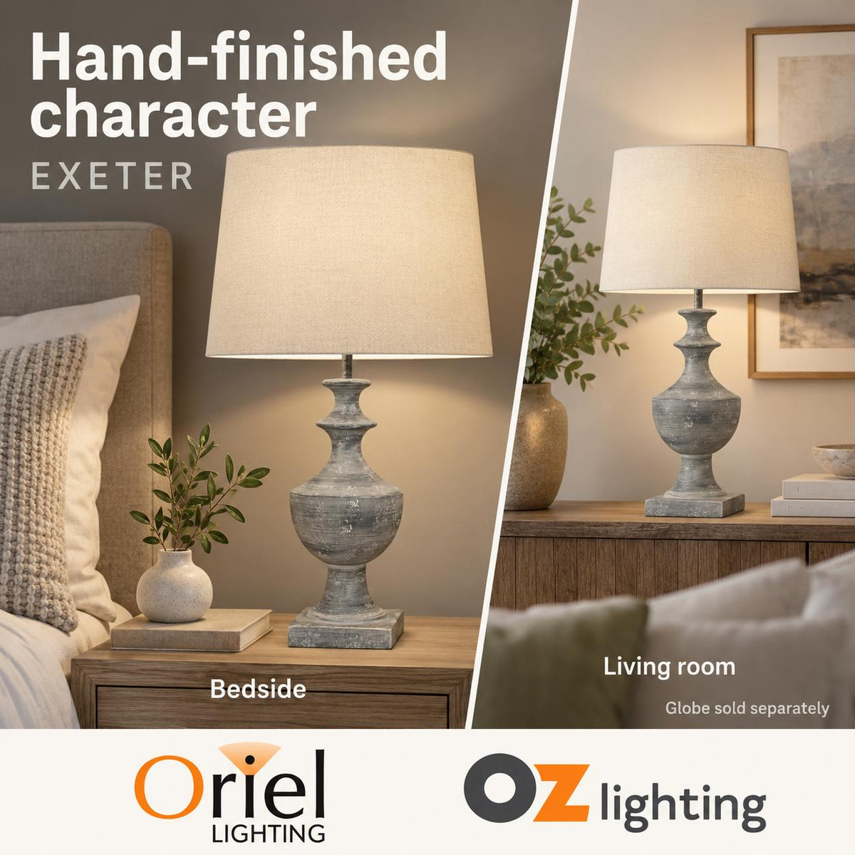 Oriel EXETER Table Lamp - Resin-Oriel Lighting-Ozlighting.com.au