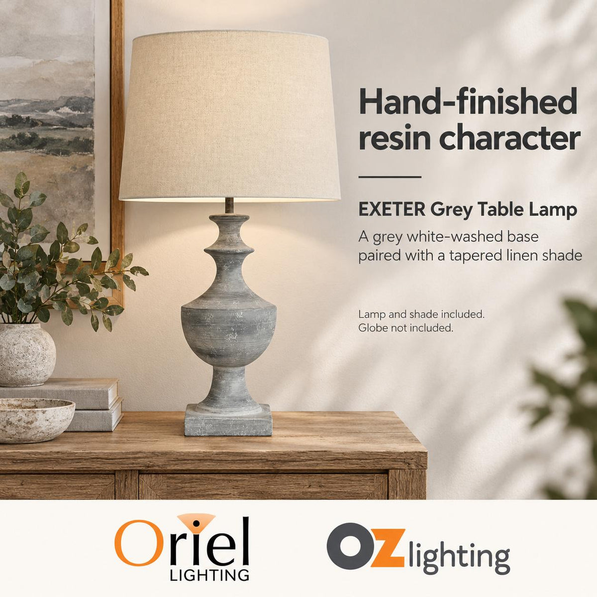 Oriel EXETER Table Lamp - Resin-Oriel Lighting-Ozlighting.com.au