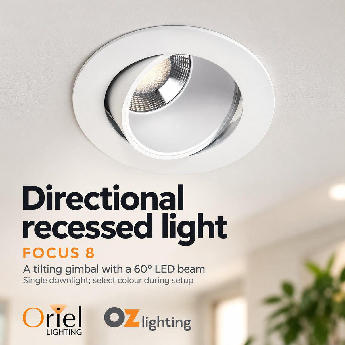 Oriel FOCUS Downlight - Adjustable Tri-Colour-Oriel Lighting-Ozlighting.com.au