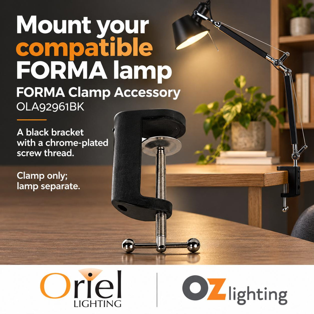 Oriel FORMA Task Lamp - Clamp Accessory For Forma-Oriel Lighting-Ozlighting.com.au