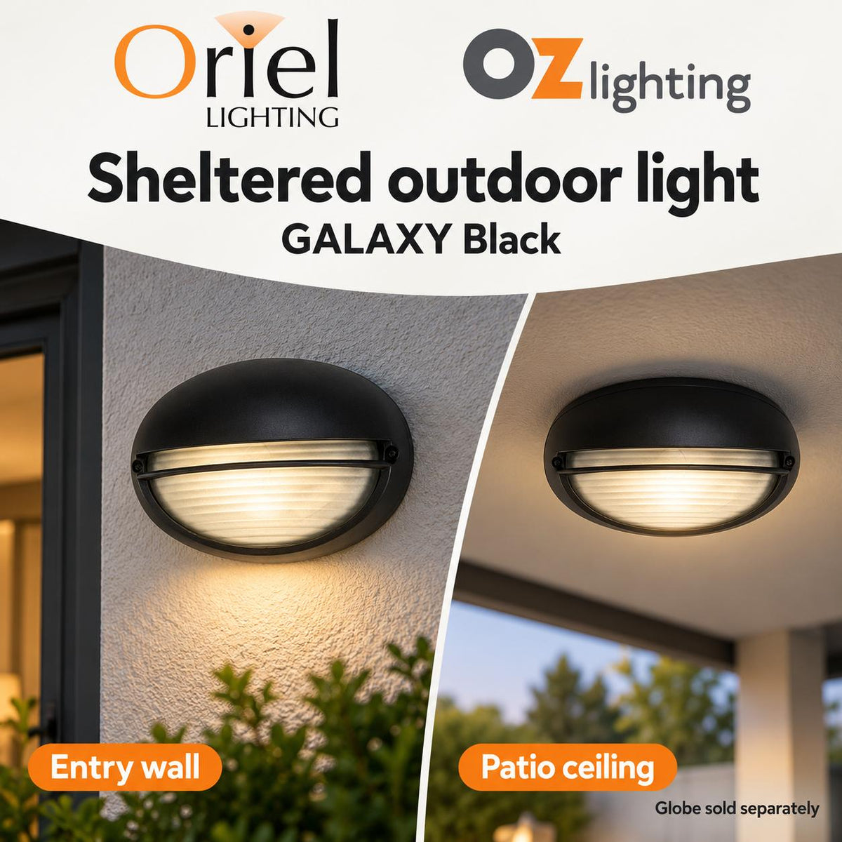 Oriel GALAXY Outdoor Bunker Light - Max. 60W, Classic Eyelid-Oriel Lighting-Ozlighting.com.au
