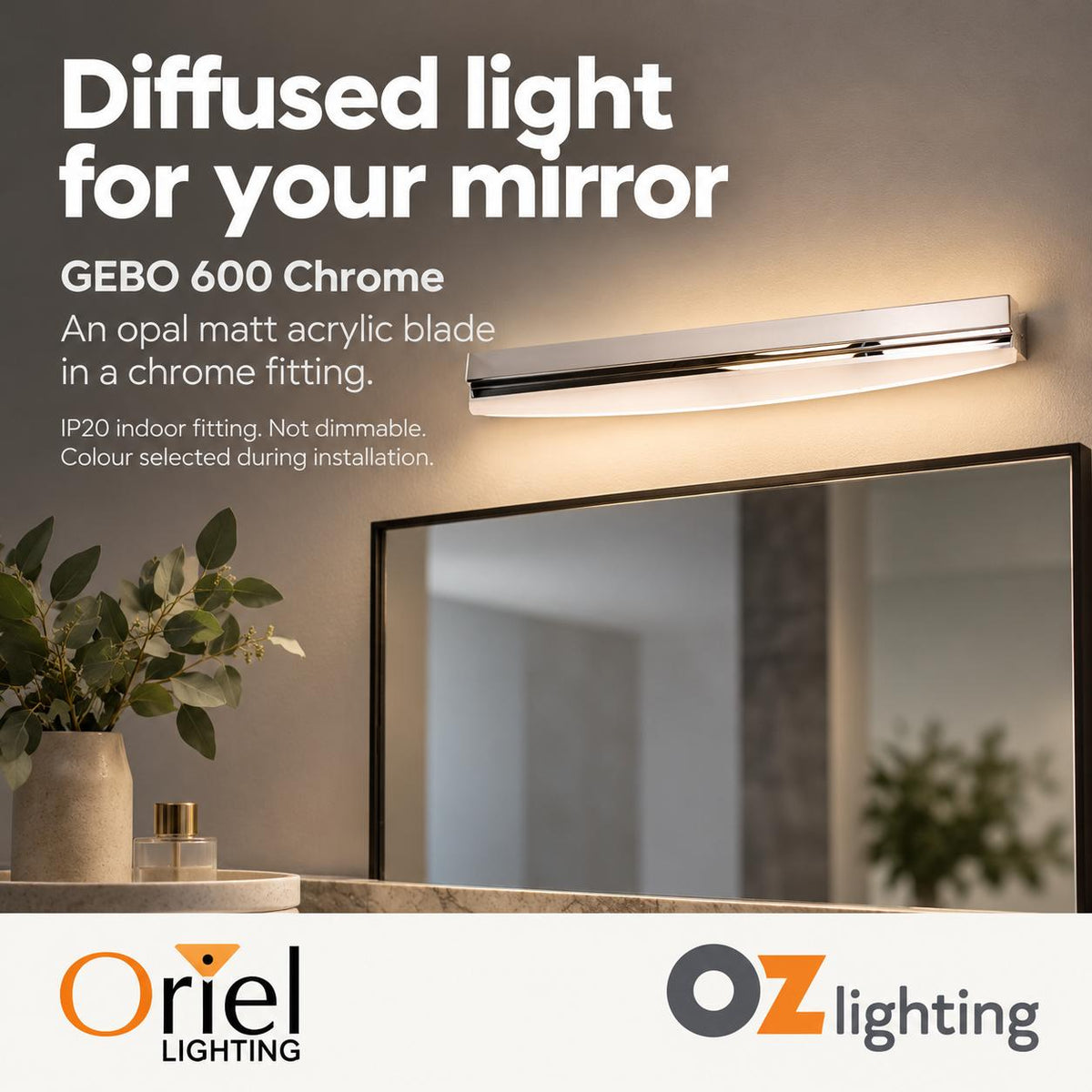 Oriel GEBO Vanity Wall Light - CTS-Oriel Lighting-Ozlighting.com.au