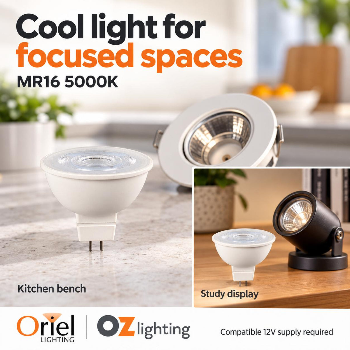 Oriel GLOBE-MR16 LED Globe - 7W 12V DC MR16 Shape PC - DRIVER REQUIRED-Oriel Lighting-Ozlighting.com.au