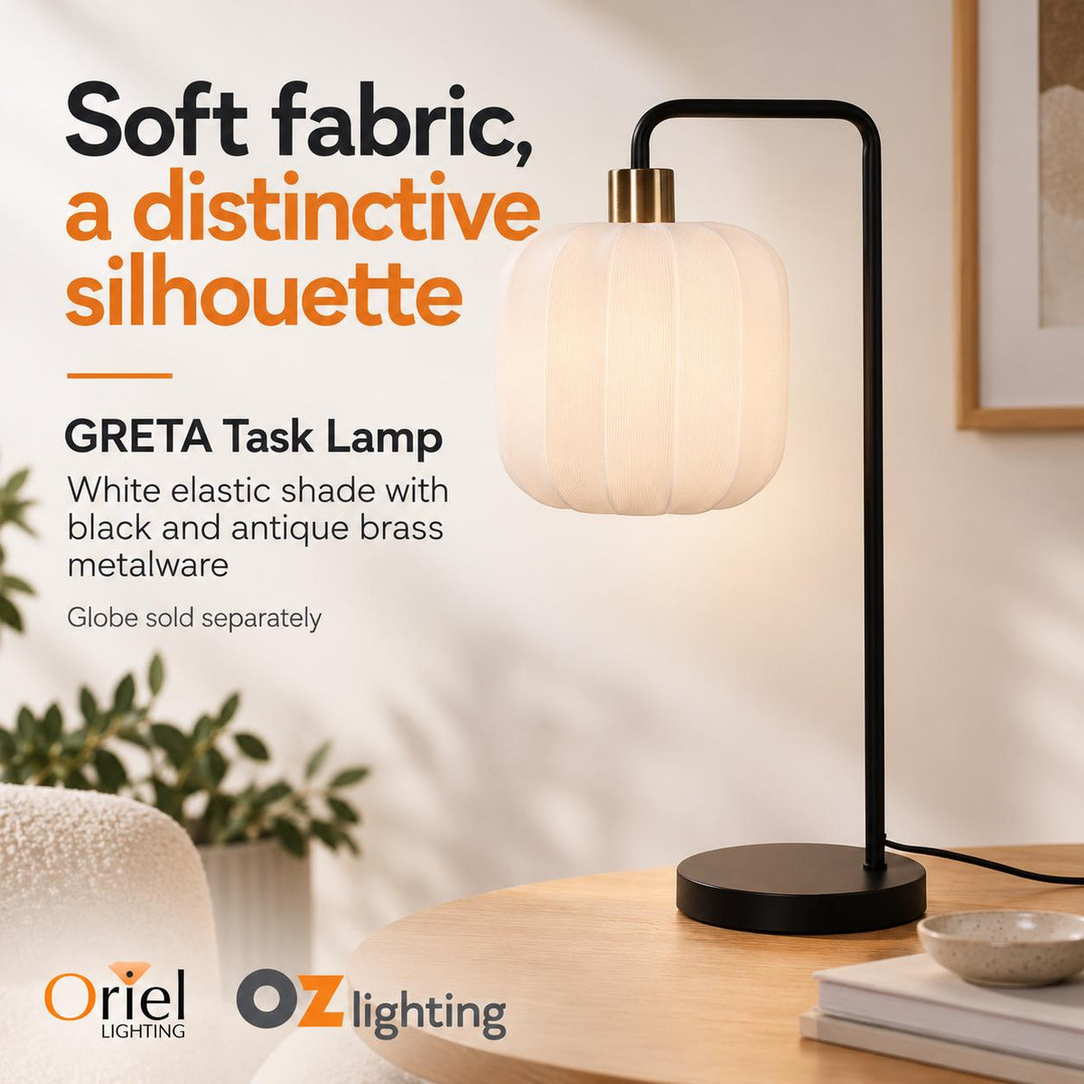 Oriel GRETA Task Lamp - Max. 42W, Decorative-Oriel Lighting-Ozlighting.com.au