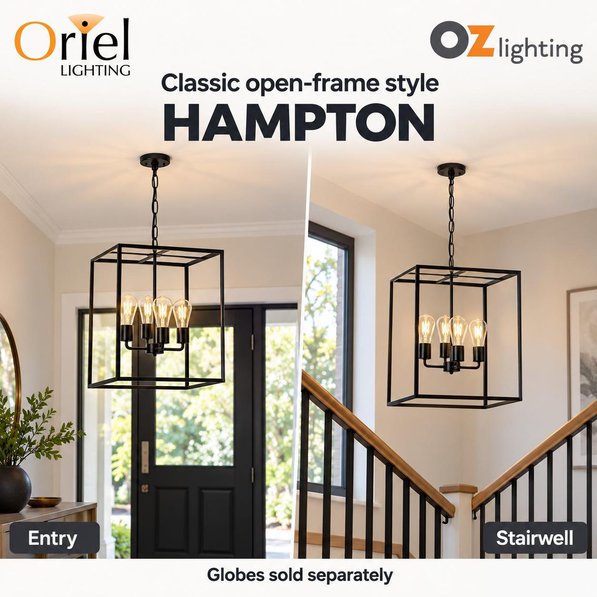 Oriel HAMPTON Pendant - 4 Light-Oriel Lighting-Ozlighting.com.au