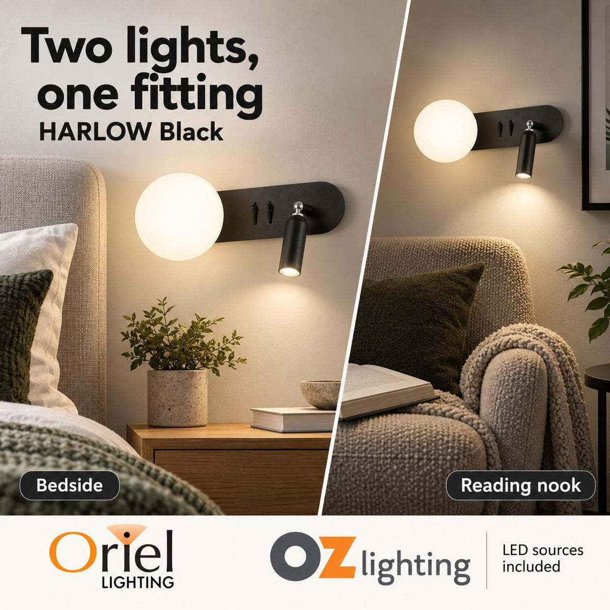 Oriel HARLOW Wall Light - 3W-Oriel Lighting-Ozlighting.com.au