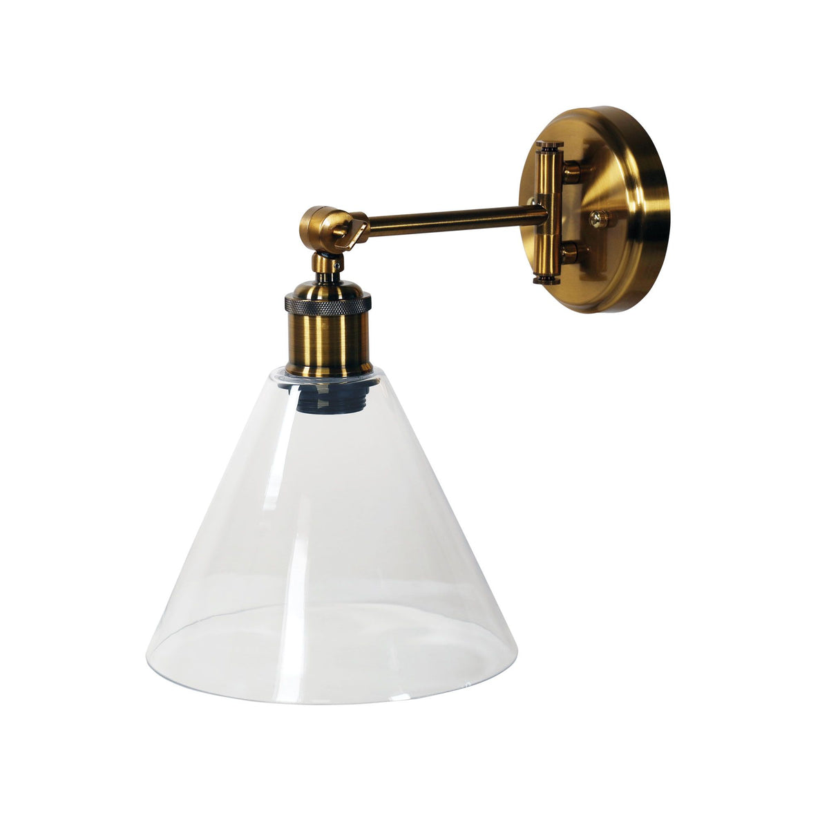 Oriel HEATH Wall Light Swing Arm Clear Glass-Oriel Lighting-Ozlighting.com.au