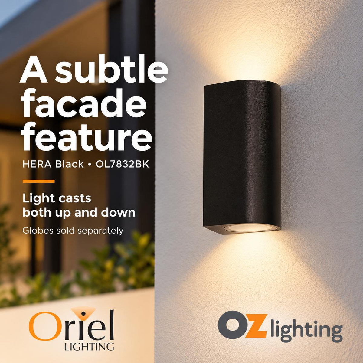 Oriel HERA Outdoor Wall Light - Twin-Oriel Lighting-Ozlighting.com.au