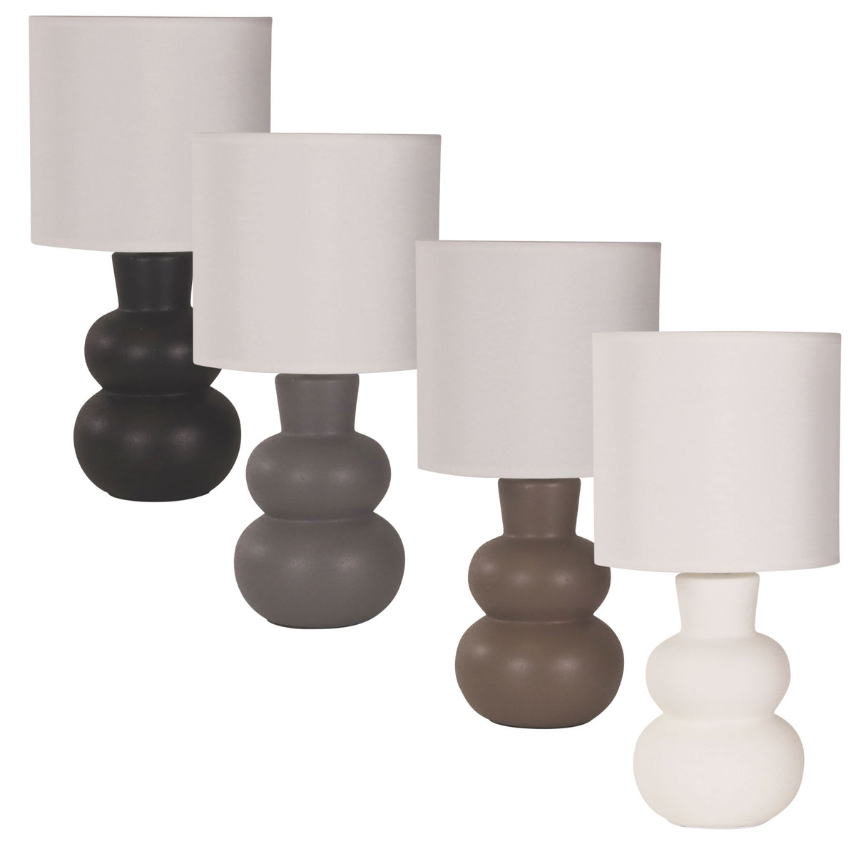 Oriel HOLLA Table Lamp Ceramic Fabric Shade-Oriel Lighting-Ozlighting.com.au