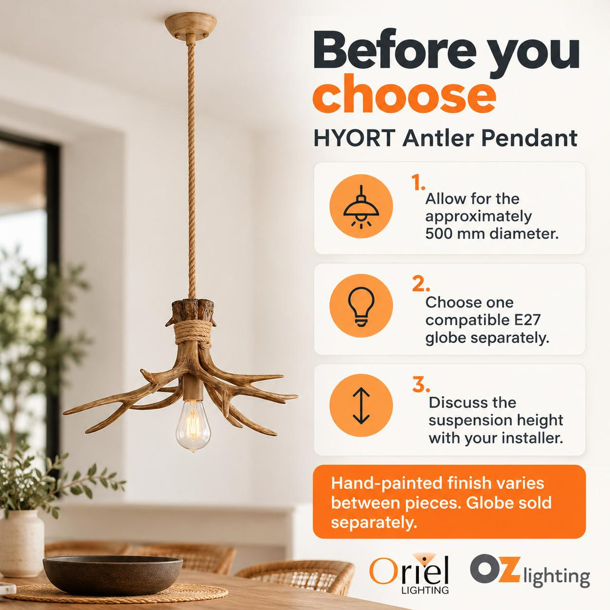 Oriel HYORT Pendant - 1 Light-Oriel Lighting-Ozlighting.com.au