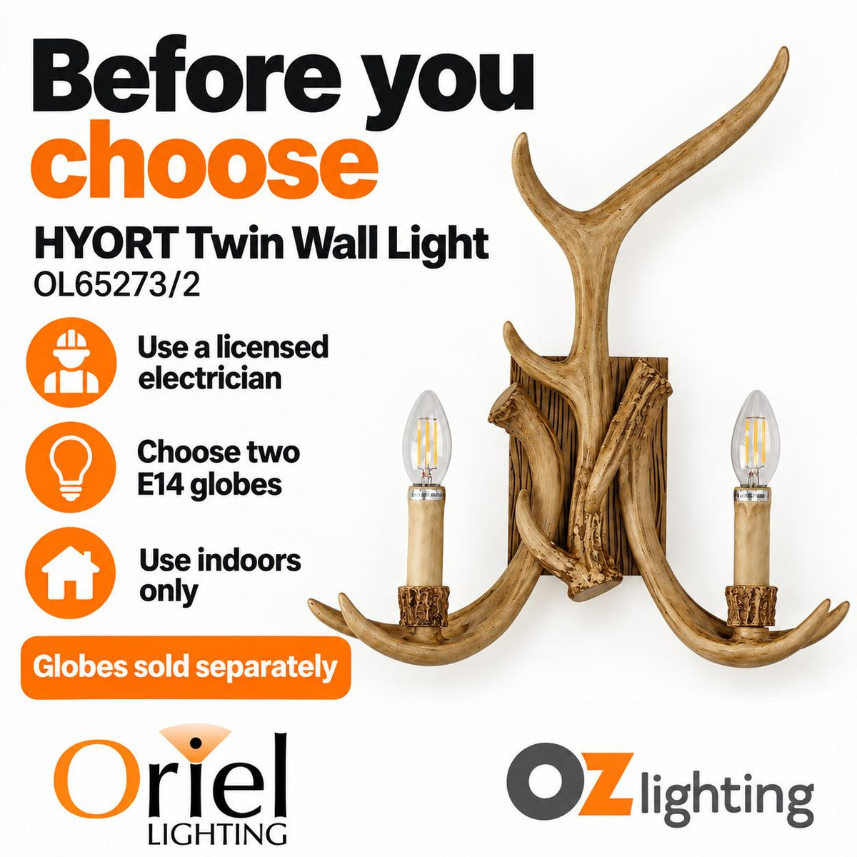 Oriel HYORT Wall Light - Designer-Oriel Lighting-Ozlighting.com.au