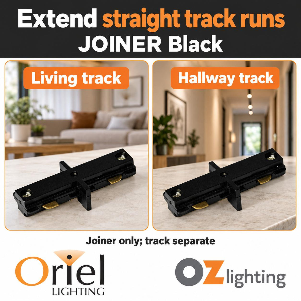 Oriel JOINER Track Joiner - Inline-Oriel Lighting-Ozlighting.com.au