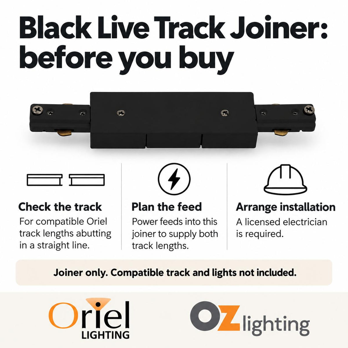 Oriel JOINER Track Light - Live, Joiner-Oriel Lighting-Ozlighting.com.au