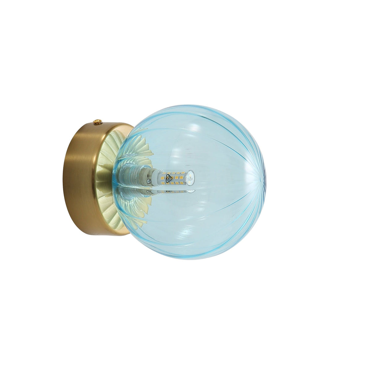 Oriel JUNI Wall Light Coloured Glass Satin Brass-Oriel Lighting-Ozlighting.com.au