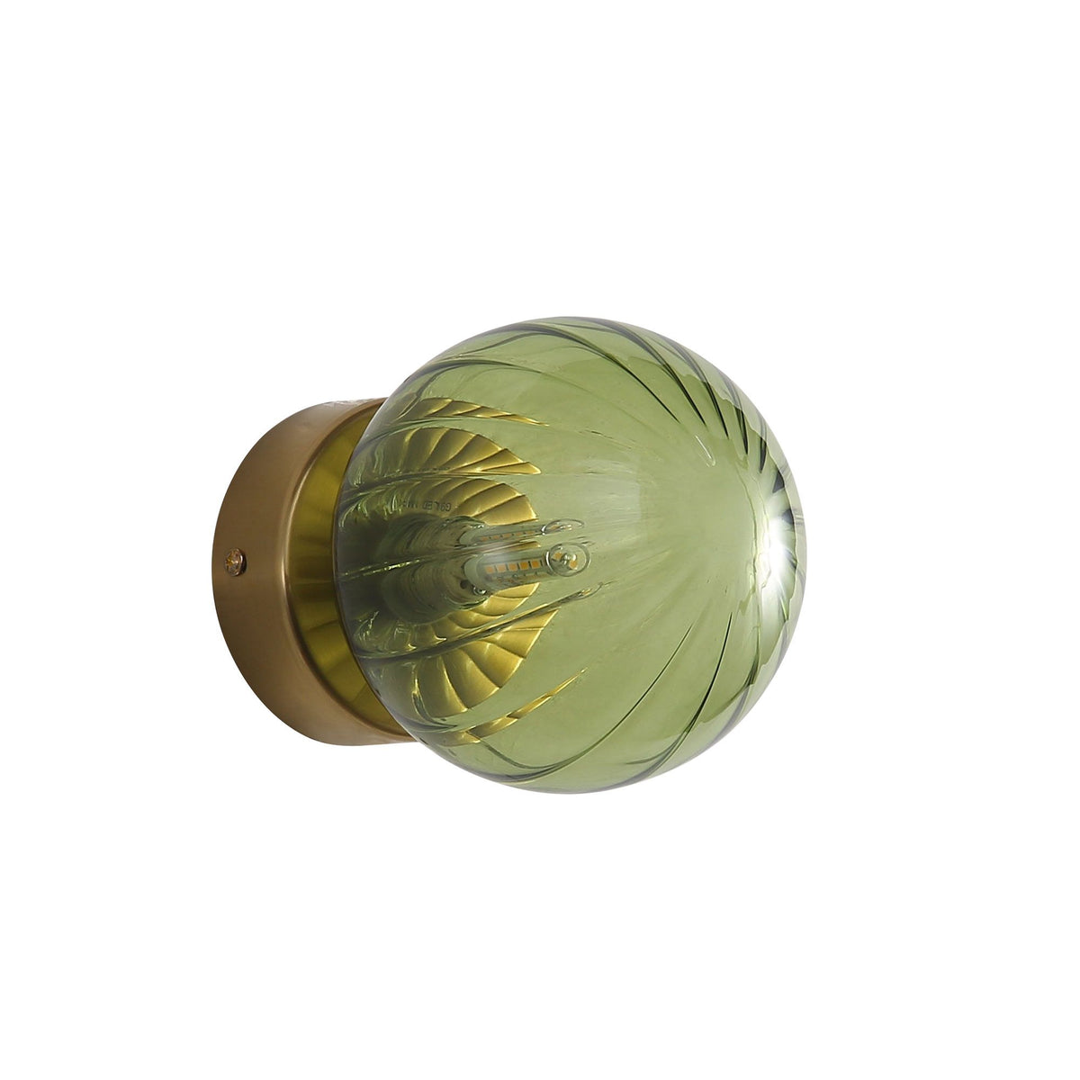 Oriel JUNI Wall Light Coloured Glass Satin Brass-Oriel Lighting-Ozlighting.com.au