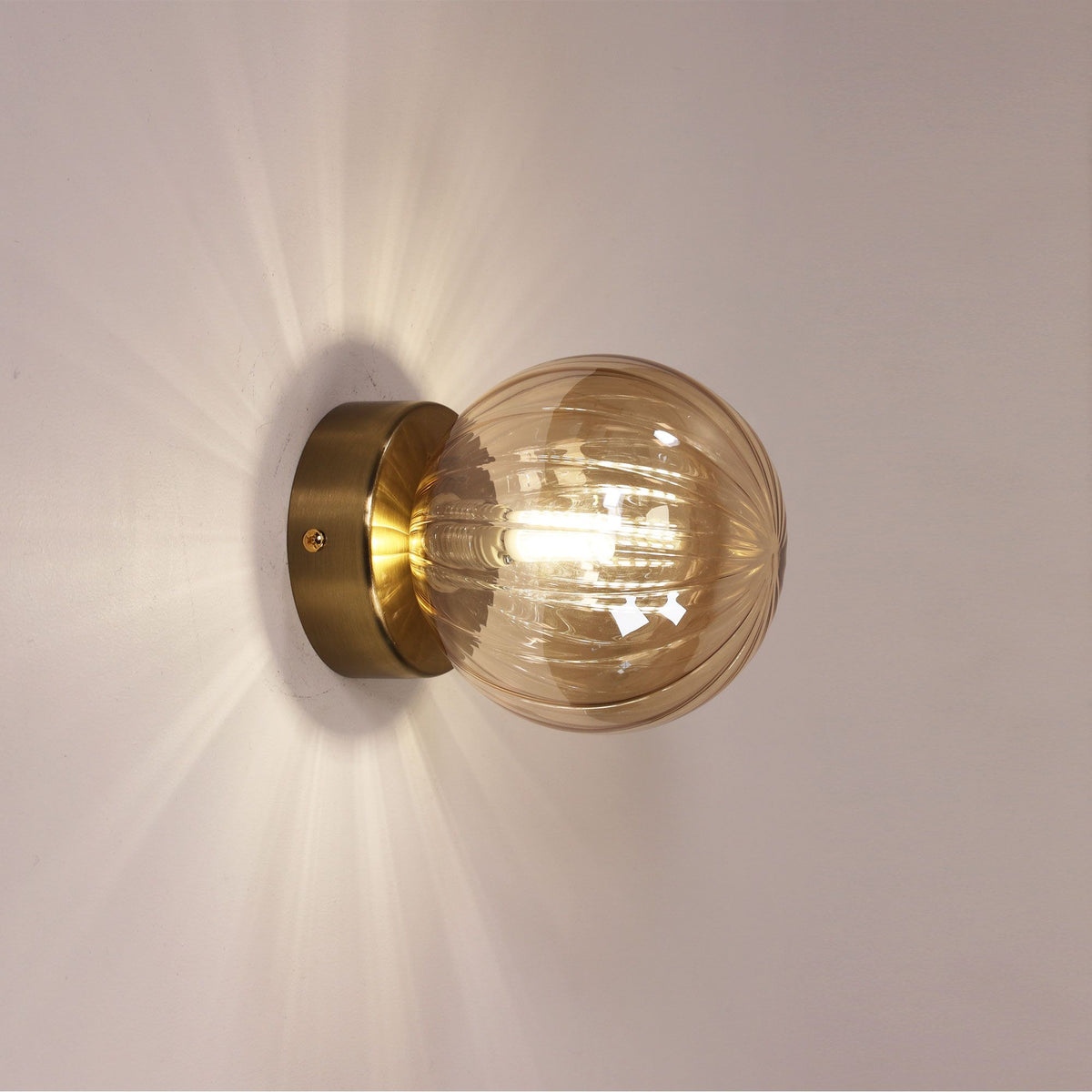 Oriel JUNI Wall Light Coloured Glass Satin Brass-Oriel Lighting-Ozlighting.com.au