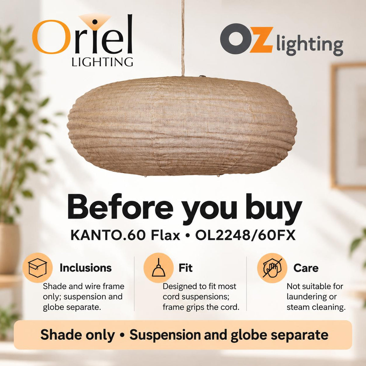 Oriel KANTO.60 Pendant - 1 Light-Oriel Lighting-Ozlighting.com.au