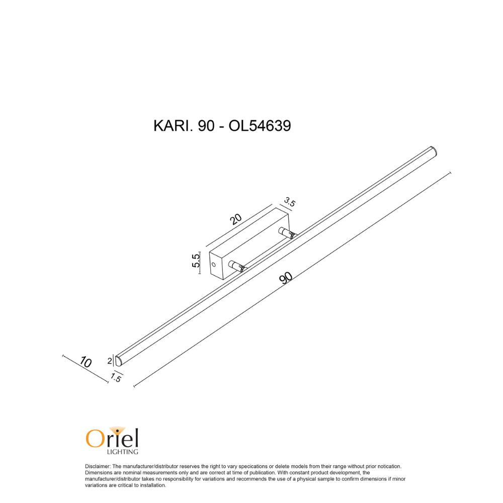 Oriel KARI Vanity Wall Light - 18W-Oriel Lighting-Ozlighting.com.au