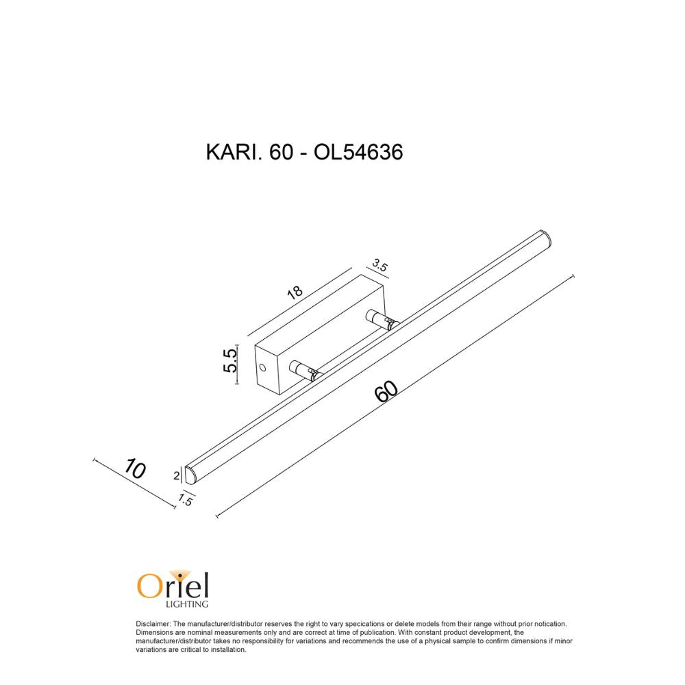 Oriel KARI Vanity Wall Light - 18W-Oriel Lighting-Ozlighting.com.au