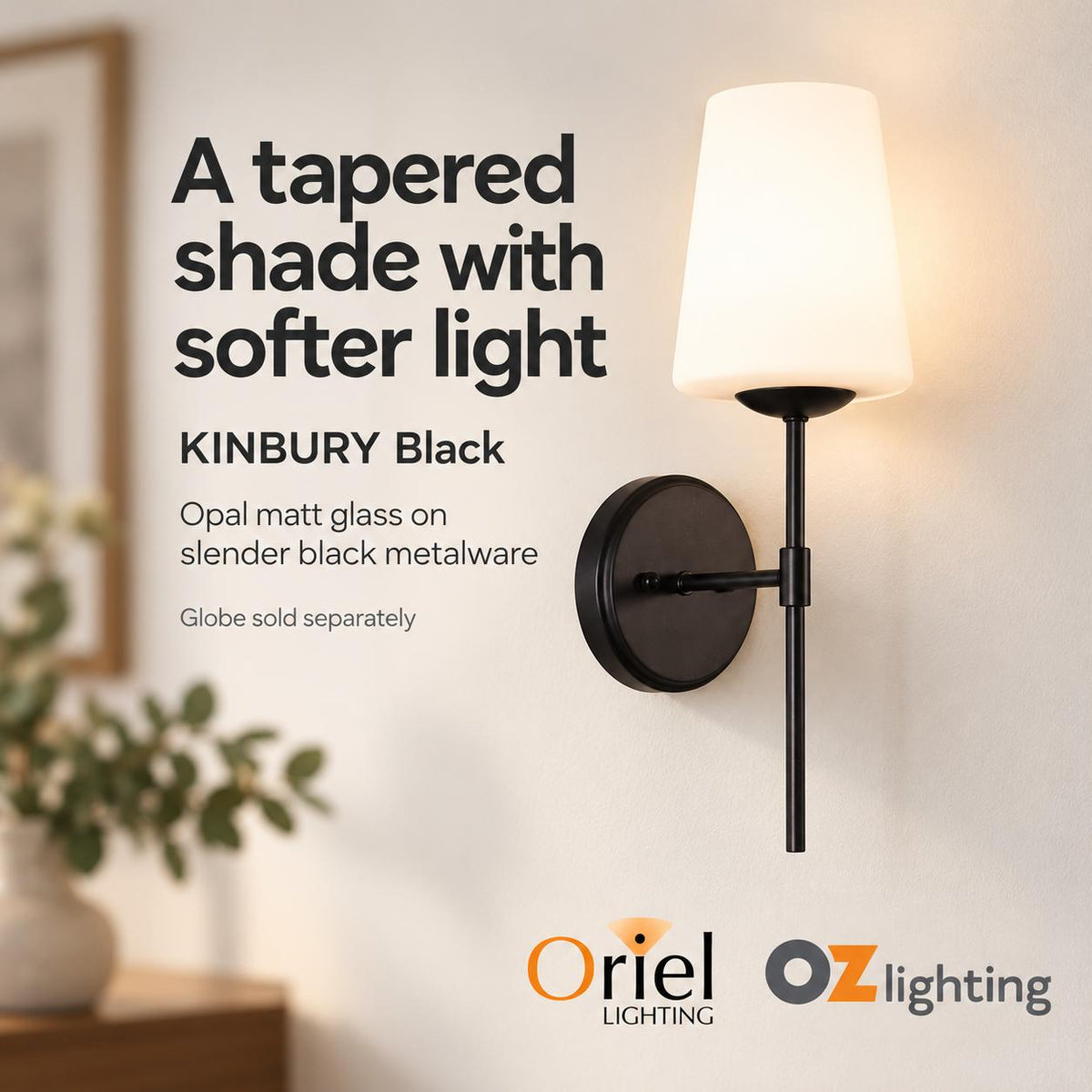 Oriel KINBURY Wall Light - Glass-Oriel Lighting-Ozlighting.com.au