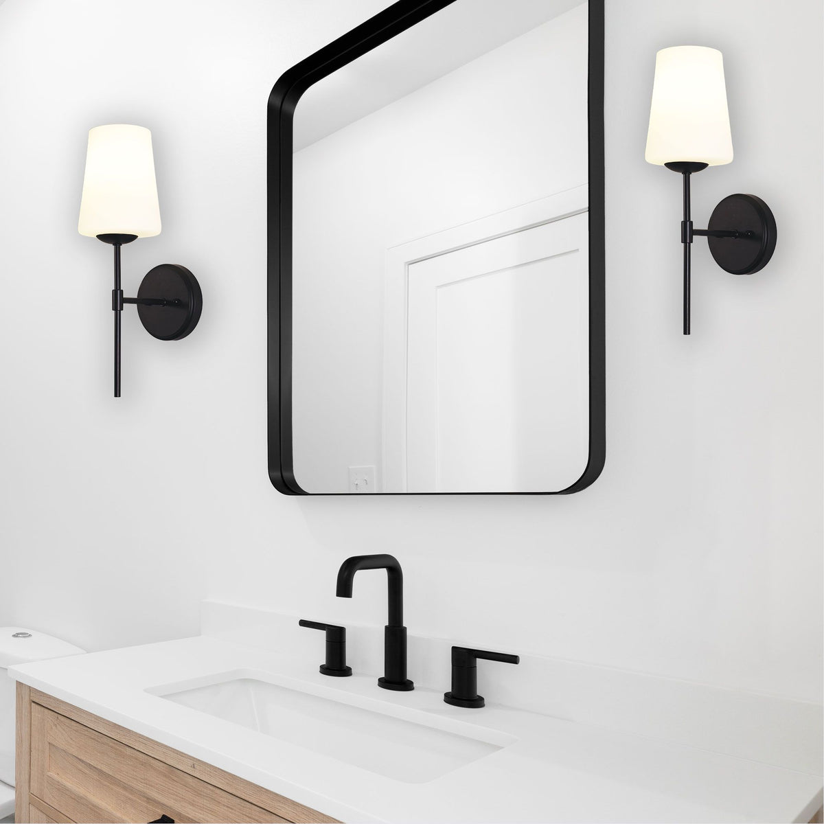 Oriel KINBURY Wall Light Tapered Glass Bedside-Oriel Lighting-Ozlighting.com.au